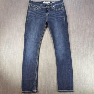 BKE Addison Jeans Womens 30 Blue Medium Wash Skinny Stretch Embroidered 32x30